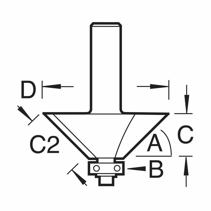 46/360X1/4TC - Bearing guided chamfer cutter 45 degrees