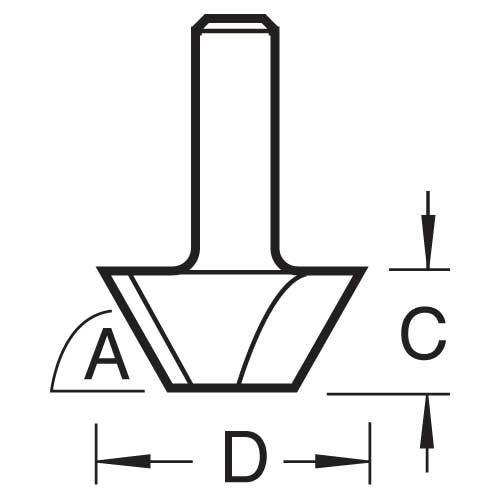C048X1/4TC - Chamfer angle= 45 degrees