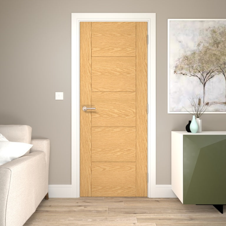 Valdor 5 Panel Ladder Unfinished Oak Door 1981 x 686mm