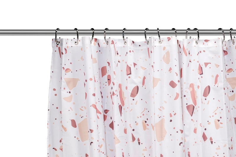 Croydex Shower Curtain 1800mm Pink Terrazzo