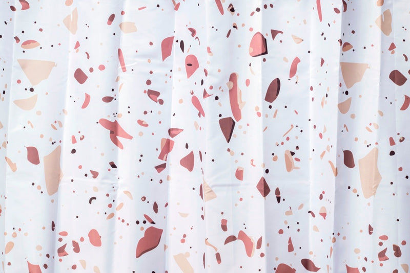 Croydex Shower Curtain 1800mm Pink Terrazzo