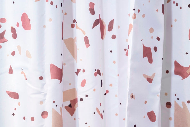 Croydex Shower Curtain 1800mm Pink Terrazzo