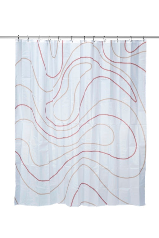 Croydex Shower Curtain 1800mm Pink Swirl