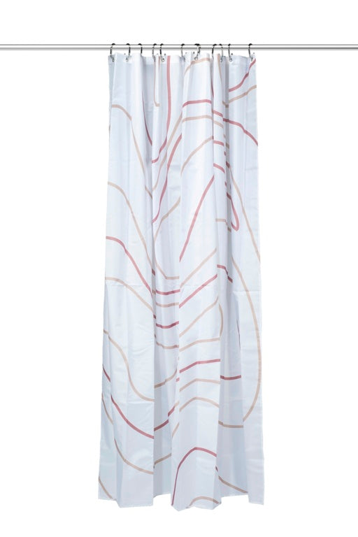 Croydex Shower Curtain 1800mm Pink Swirl