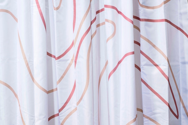 Croydex Shower Curtain 1800mm Pink Swirl