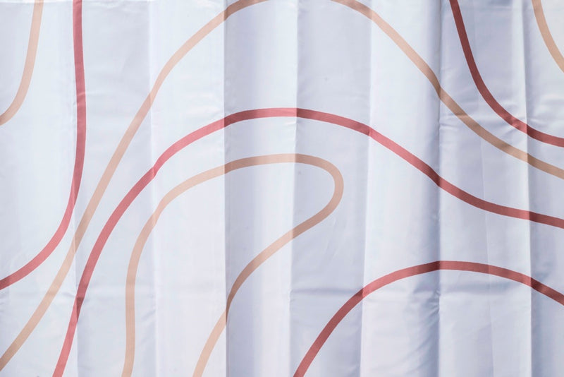 Croydex Shower Curtain 1800mm Pink Swirl