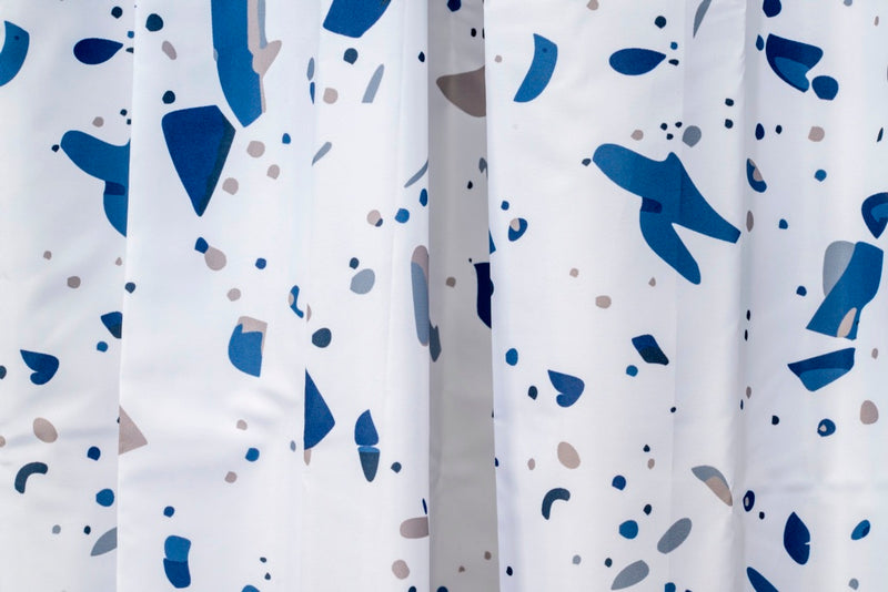 Croydex Shower Curtain 1800mm Blue Terrazzo