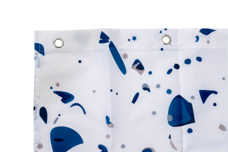 Croydex Shower Curtain 1800mm Blue Terrazzo