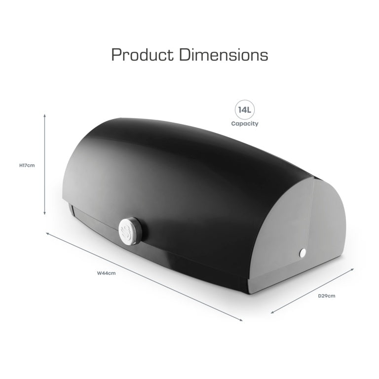 Swan Townhouse Bread Bin Black