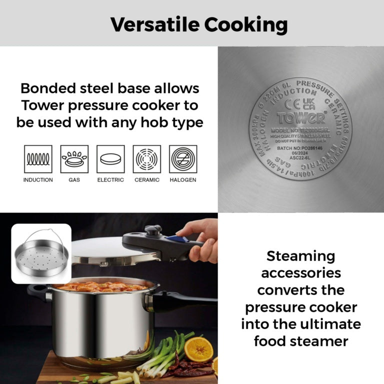 Tower Pressure Cooker 22cm 6L