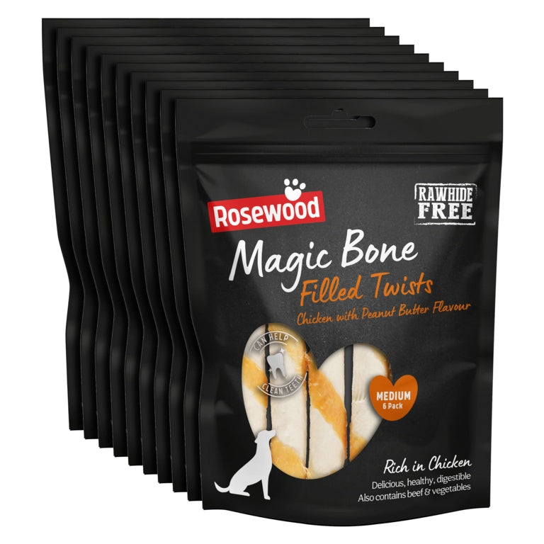 ROSEWOOD Magic Bone Twists Chicken Pack 6 195g