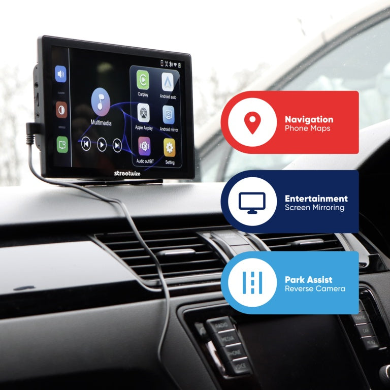 Streetwize Touchscreen Car Display with Rear Camera 9"