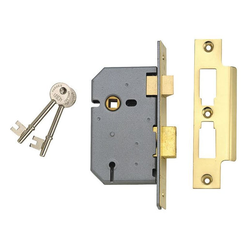 Union 2277 3 Lever Mortice Sashlock Polished Brass 77.5mm 3in Box UNION - RockBottom Northampton