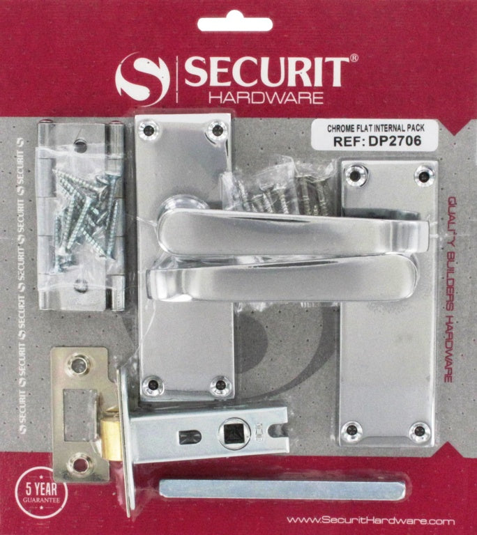 Securit Flat Internal Handle Pack Chrome
