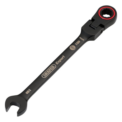 Draper 03914 Draper Expert HI-TORQ® Metric Flexible Head Ratchet Combination Spanner, 8mm, Black