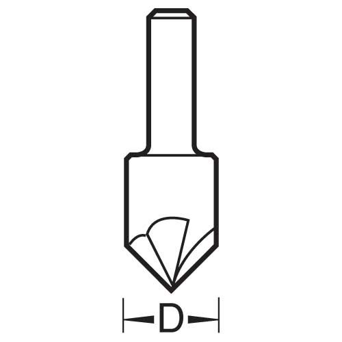 49/70X1/4HSS - Rose countersink 12.5mm countersink diameter