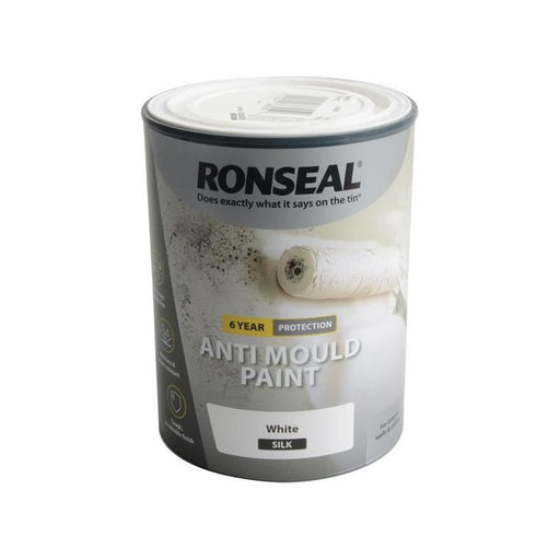 Ronseal 6 Year Anti Mould Paint White Silk 750ml Ronseal - RockBottom Nothampton