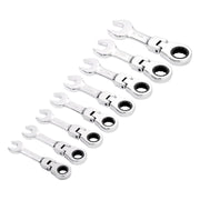 Draper HI-TORQ Metric Stubby Flexible Head Ratchet Combination Spanner Set (8 Piece) Draper - Town Tools