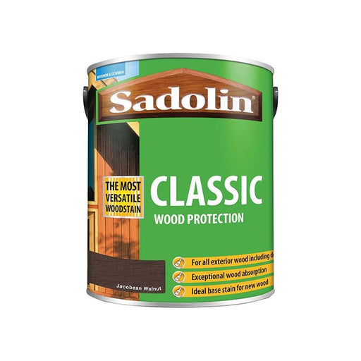 Sadolin Classic Wood Protection Jacobean Walnut 5 litre Sadolin - RockBottom Nothampton