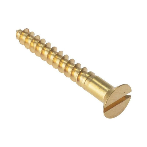 Forgefix Wood Screw Slotted CSK Solid Brass 1in x 8 Box 200 ForgeFix - RockBottom Northampton
