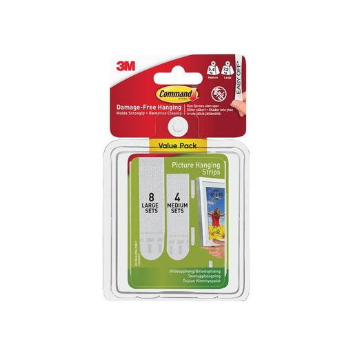 Command™ Picture Hanging Strips Set, Medium & Large (Pack 12) Command™ - RockBottom Northampton