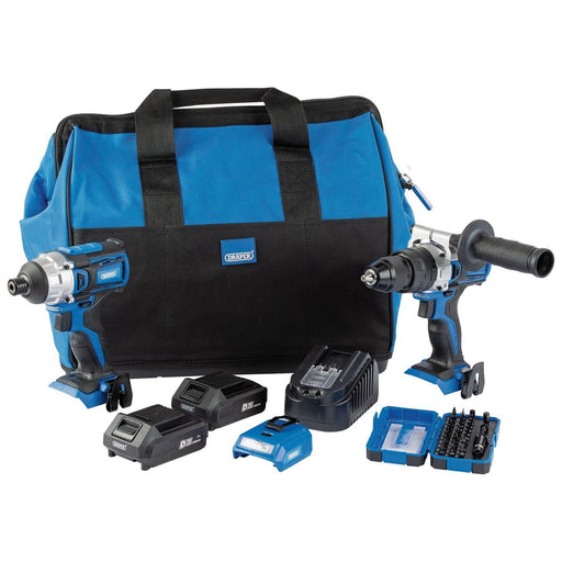 Draper 90471 D20 Fix 'N' Go Kit (2 Piece), 2 x 2.0Ah Batteries, 1 x Charger, 1 x Bag