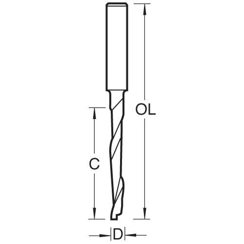 50/27X8MMHSSE - Helical plunge cutter 5mm diameter