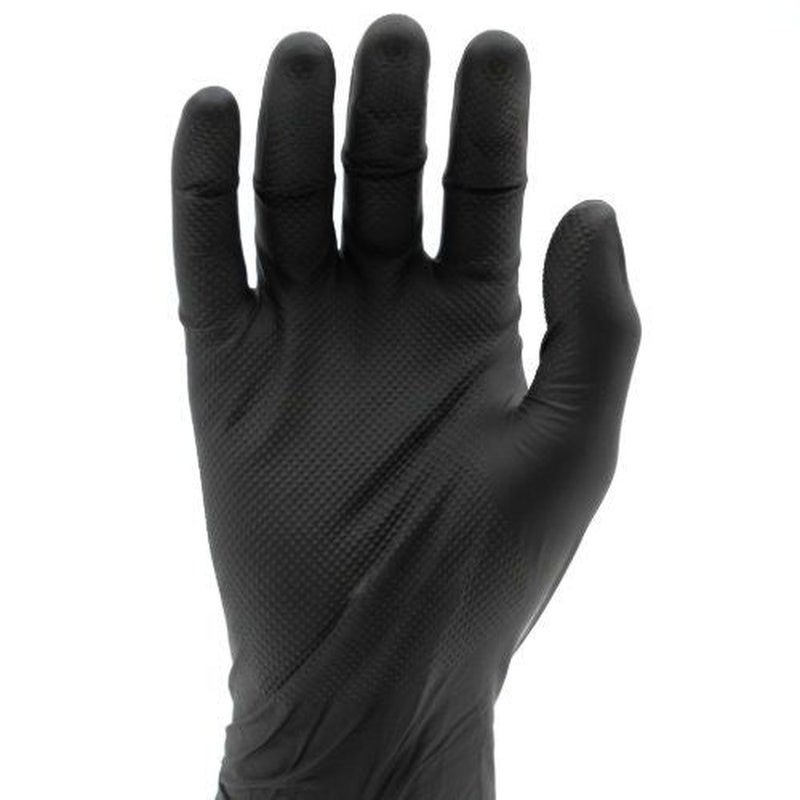 Tough Glove Black Gator Gripz Extra Large Box of 50 Gloves