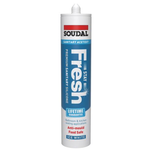 Soudal Stay Fresh Acetoxy Anti-Mould Silicone - Ice White 290ml