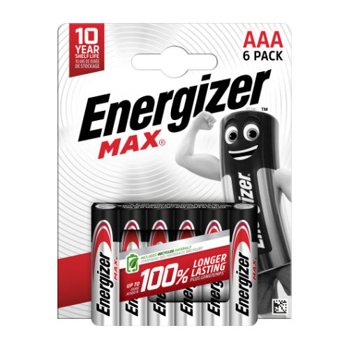 Energizer Max Alkaline AAA Battery Pack Of 6+4