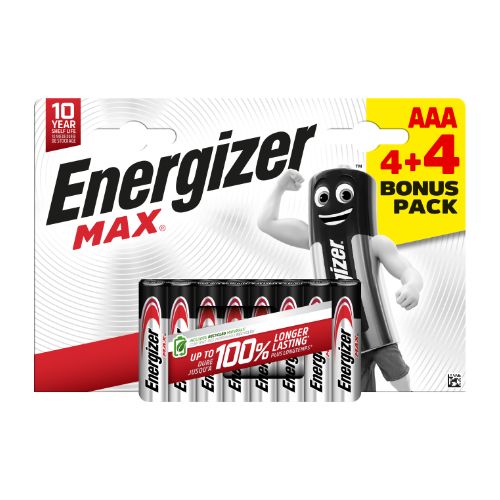 Energizer Max AA 72 x Packs of 4+4 Energizer Max AAA 36 x Packs of 4+4