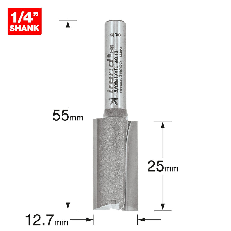 3/08X1/4TC - Two flute cutter 12.7mm diameter