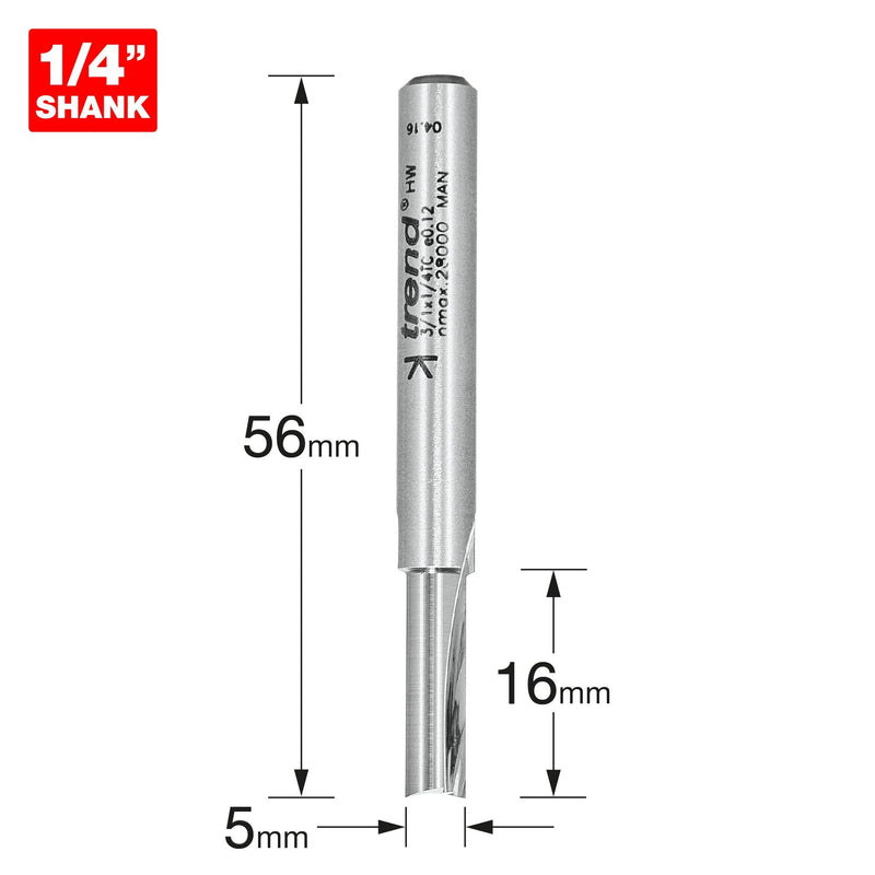 3/1X1/4TC - Two flute cutter 5mm diameter