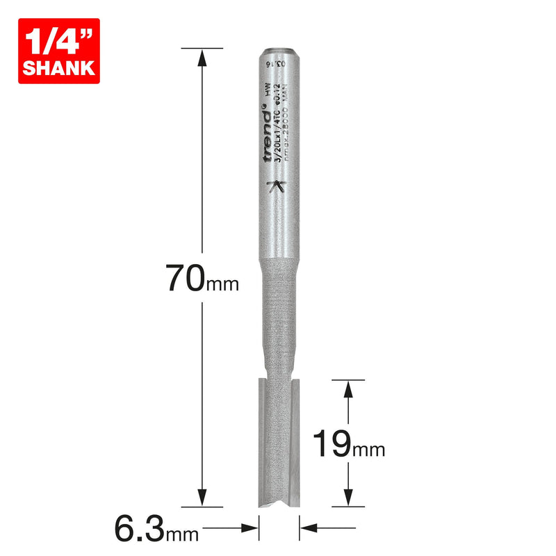 3/20LX1/4TC - Pocket cutter 6.3mm diameter