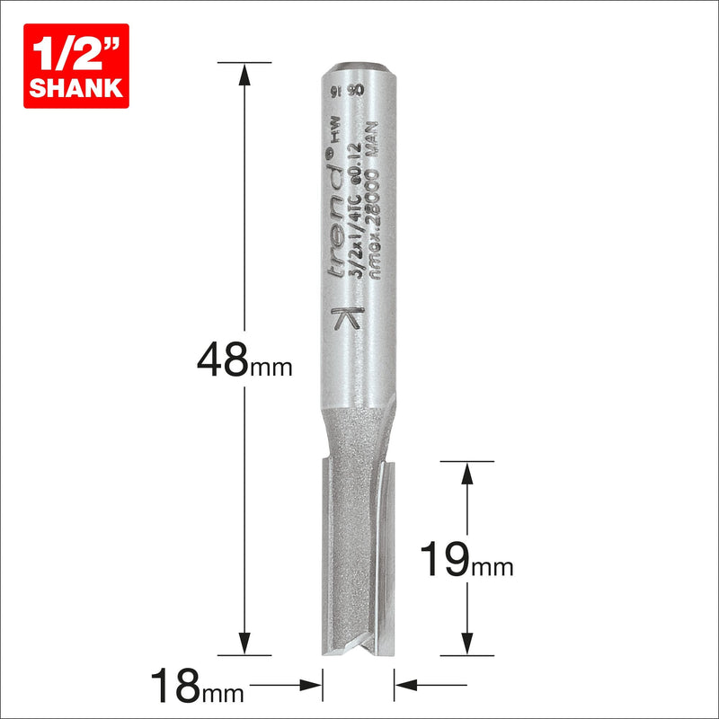 3/2X1/4TC - Two flute cutter 6mm diameter