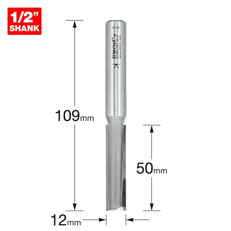 3/73DX1/2TC - Two flute cutter 12mm diameter