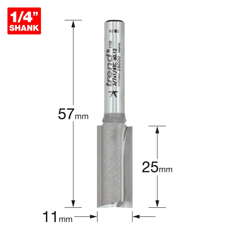 3/7X1/4TC - Two flute cutter 11mm diameter