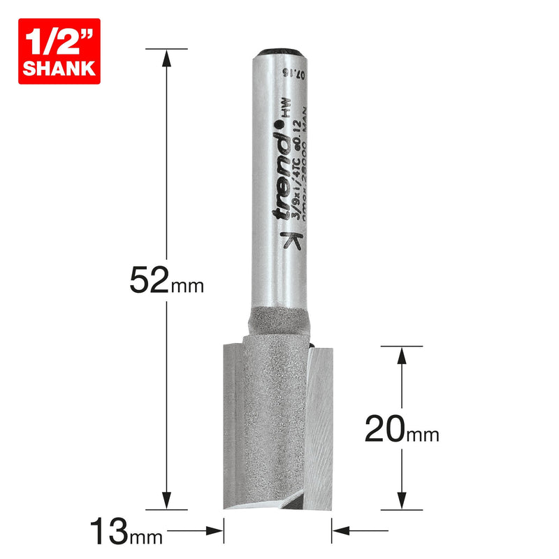 3/9X1/4TC - Two flute cutter 13mm diameter