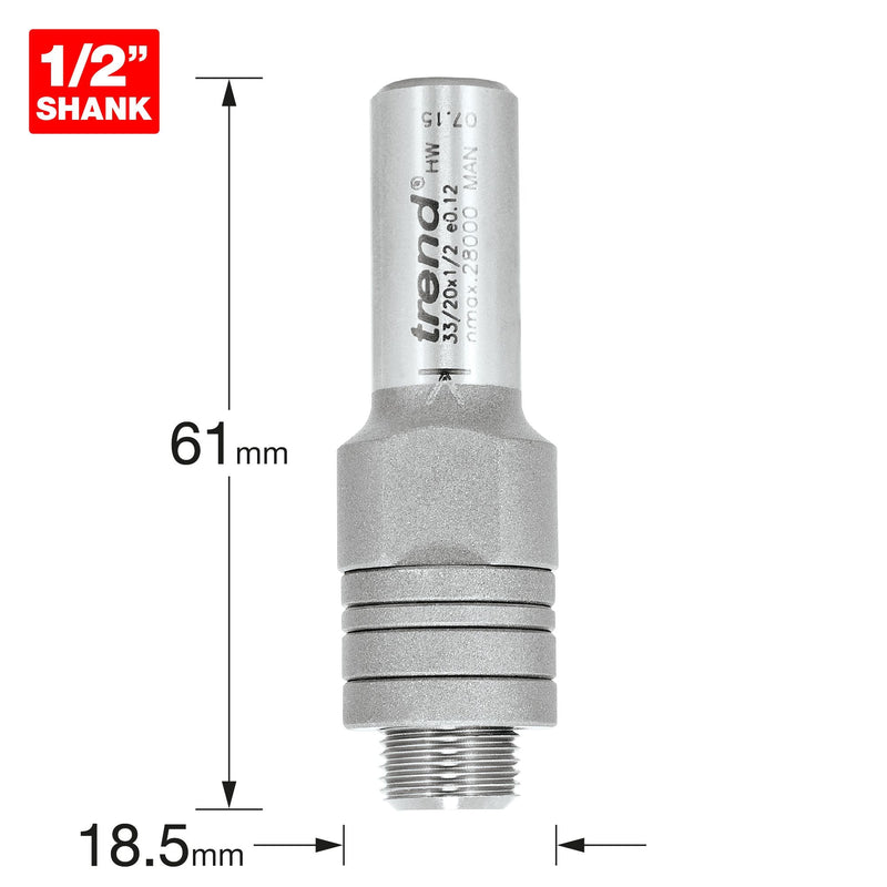 33/20X1/2 - Arbor for M12 bore groover