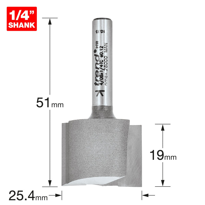 4/08X1/4TC - Two flute cutter 25.4mm diameter