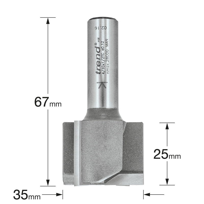 4/10X1/2TC - Two flute cutter 35mm diameter
