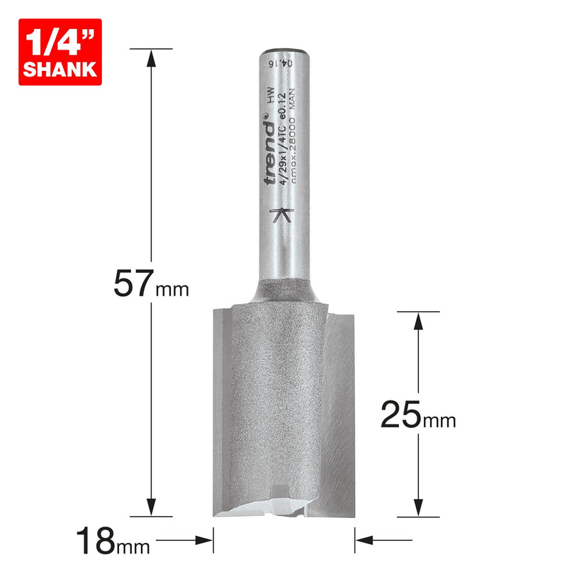 4/29X1/4TC - Two flute cutter 18mm diameter
