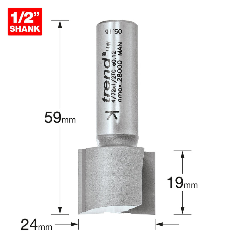 4/72X1/2TC - Two flute cutter 24mm diameter