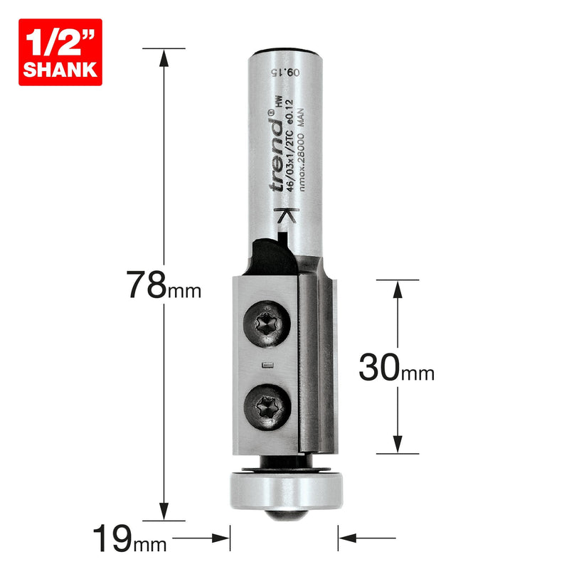 46/03X1/2TC - Rota-Tip cutter 19mm diameter
