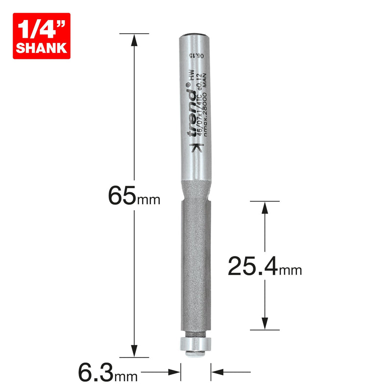 46/07X1/4TC - Guided trimmer 6.3mm diameter 25.4mm length