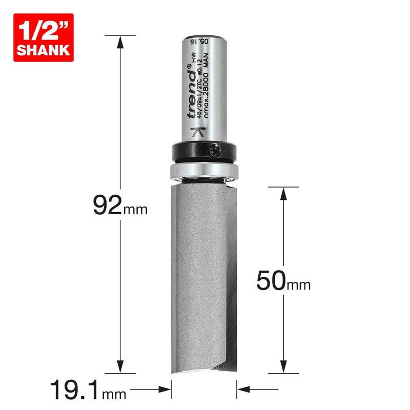 46/09X1/2TC - Guided profiler 19mm dia x 50mm cut