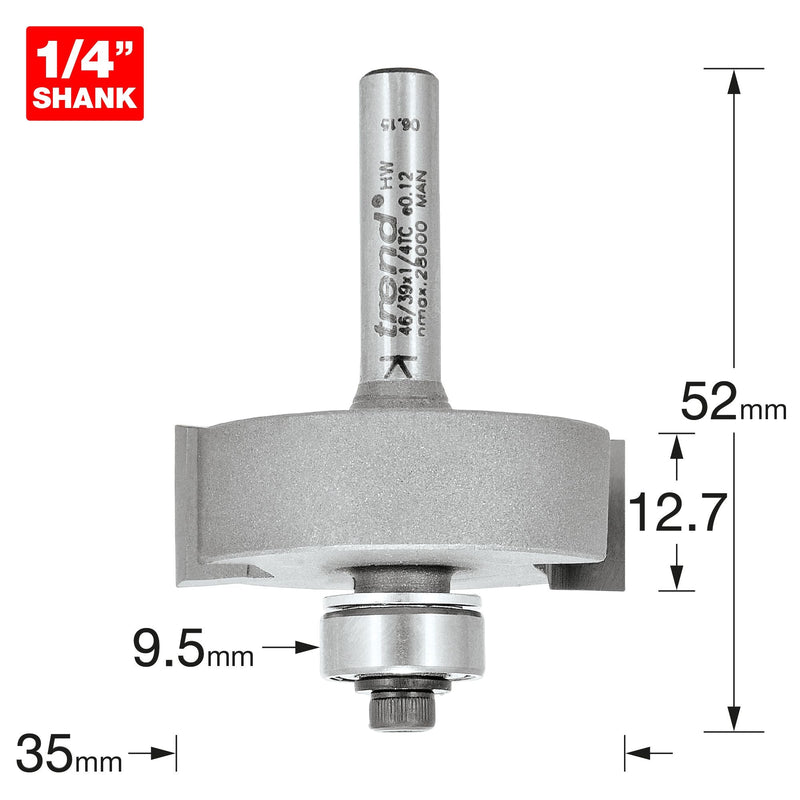 46/39X1/4TC - Bearing Guided 35mm Diameter Rebater