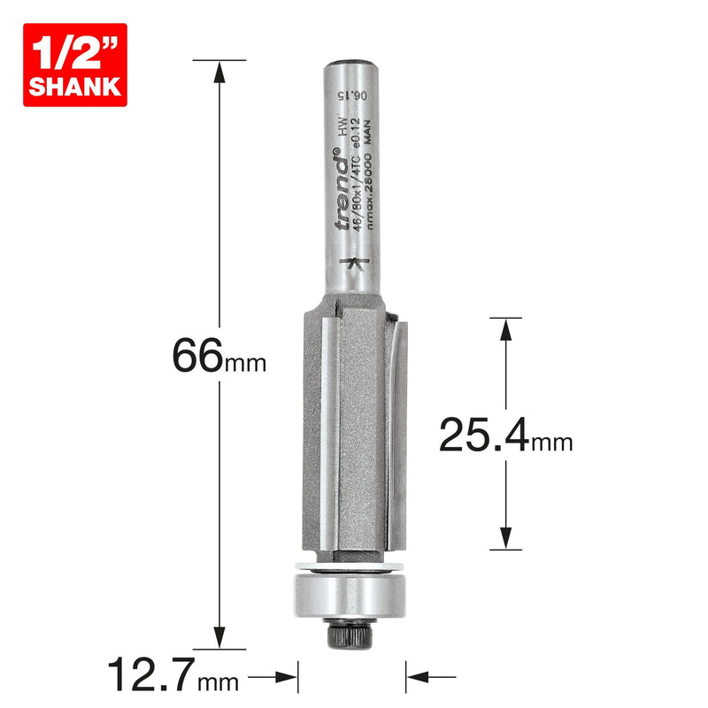 46/80X1/4TC - Trimming cutter 12.7mm diameter