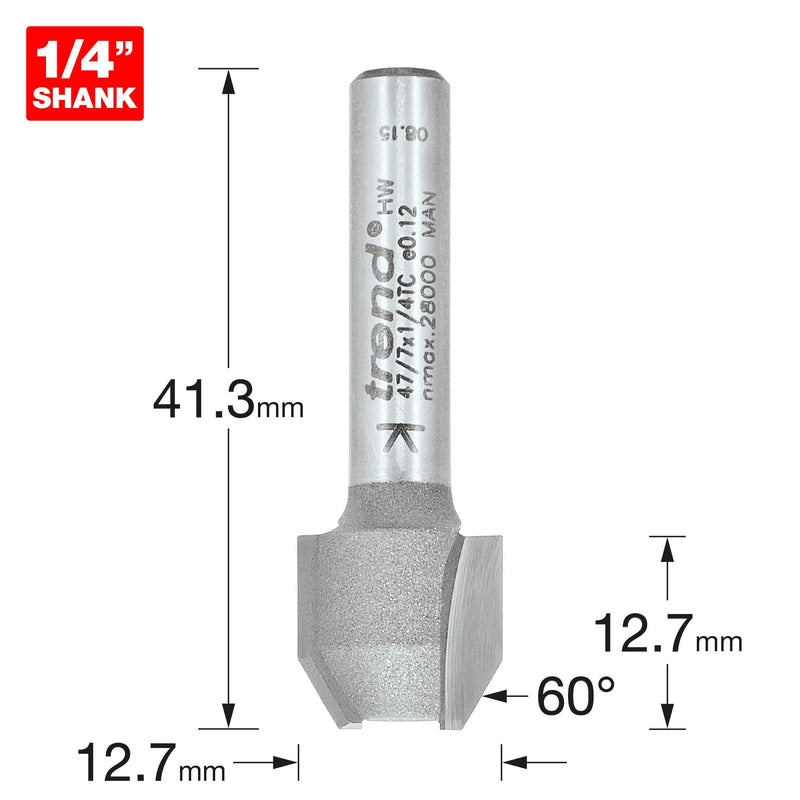 47/7X1/4TC - Combi trimmer cutter 12.7mm diameter C1=9 C2=4mm length