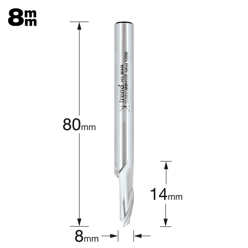 50/08X8MMHSSE - Aluminium cutter 8mm diameter